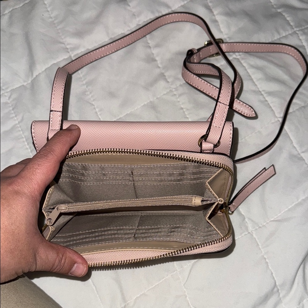 Nine West Pink Crossbody Bag with Flap Closure and Adjustable Strap - Picture 4 of 4